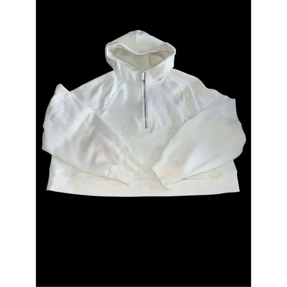 Lululemon XL/XLL cropped scuba hooded light yellow/greenish pullover
